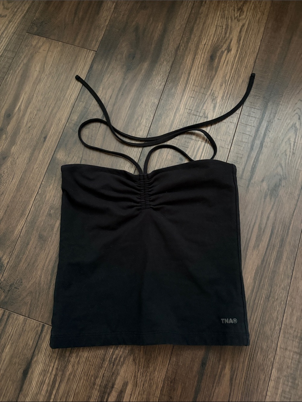TNA Black Ruched Tube Top